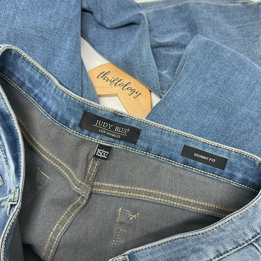 Judy Blue Jeans Denim High Waist Thermal Stretch Skinny Fit Blue Size 15 / 32